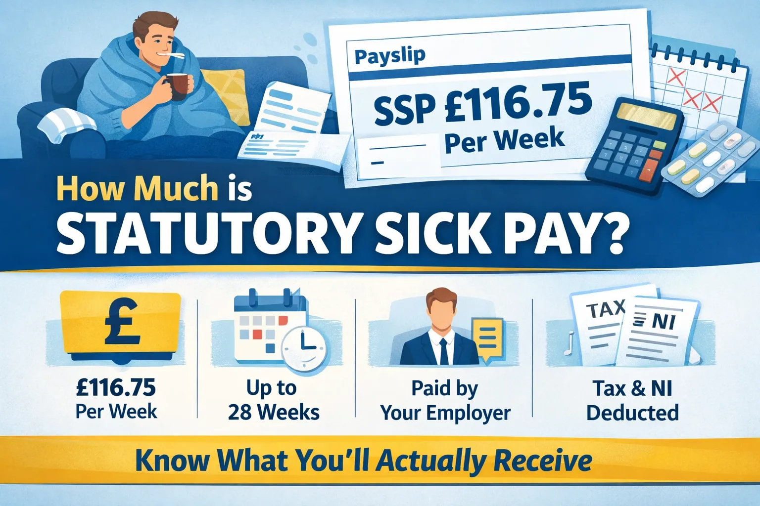 Statutory Sick Pay £116.75 per week guide
