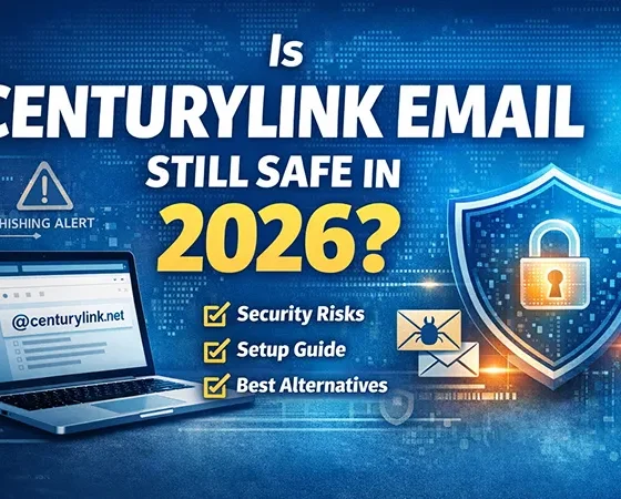 CenturyLink email safety graphic with laptop, shield, and phishing alert